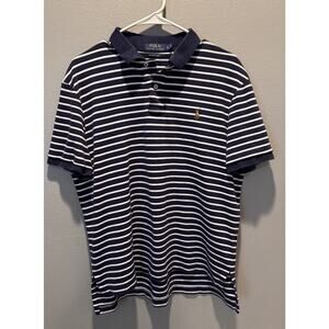 Polo Ralph Lauren Men's Pima Soft Touch Polo Shirt Size L Navy/White